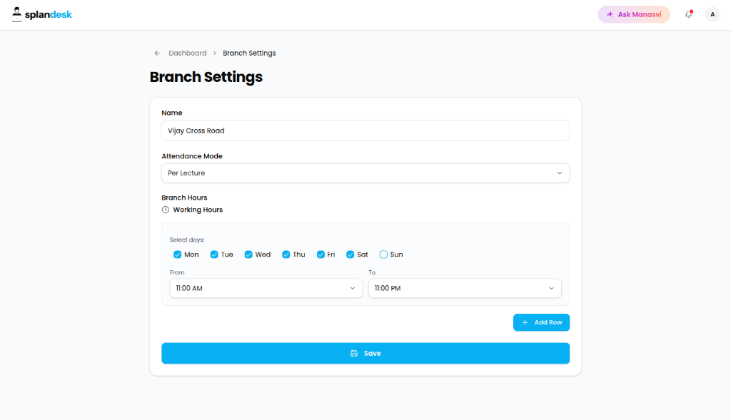 Branch Settings