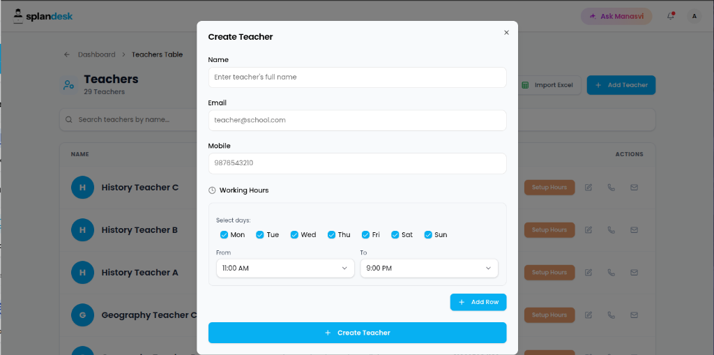 Create Teacher