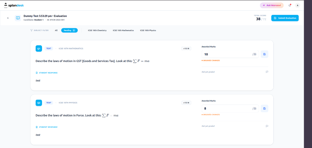 Manual Evaluation Interface
