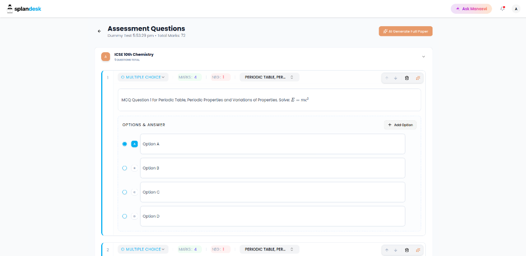 Math Question Editor