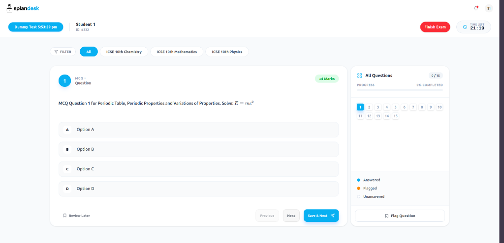 Exam Interface