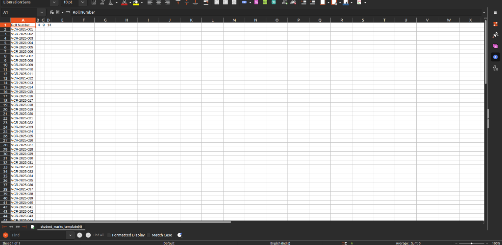 Subjective Marks Template